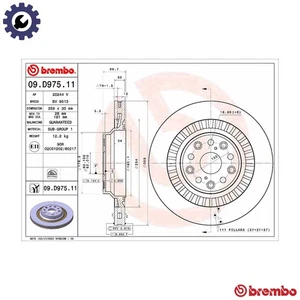 2x BRAKE DISC 09.D975.11 FOR LEXUS 8GR-FXS 3.5L V35A-FTS 3.4L 6cyl LS 5.0L 8cyl - Picture 1 of 9