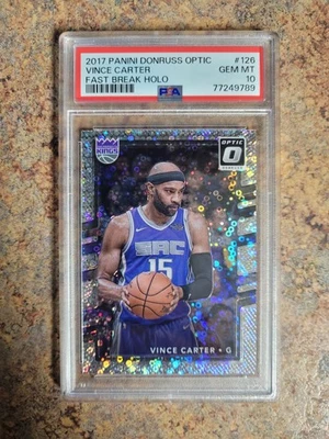 2017 Panini Donruss Optic Vince Carter, Fast Break Holo, PSA 10, GEM MINT - Image 1 of 2
