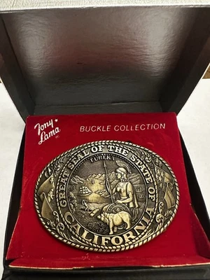 vintage Tony Lama"Great Seal of the State of California"belt buckle"State Series - Image 1 of 3