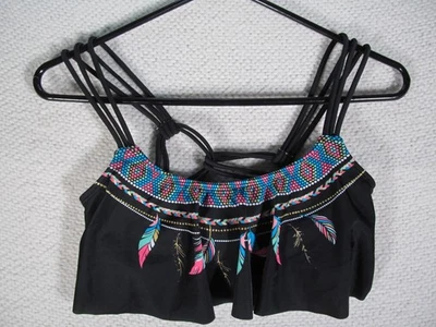 Op Ocean Pacific Swim Top Tankini Womens Junior Small 3/5 Embroidered Boho - Image 1 of 4