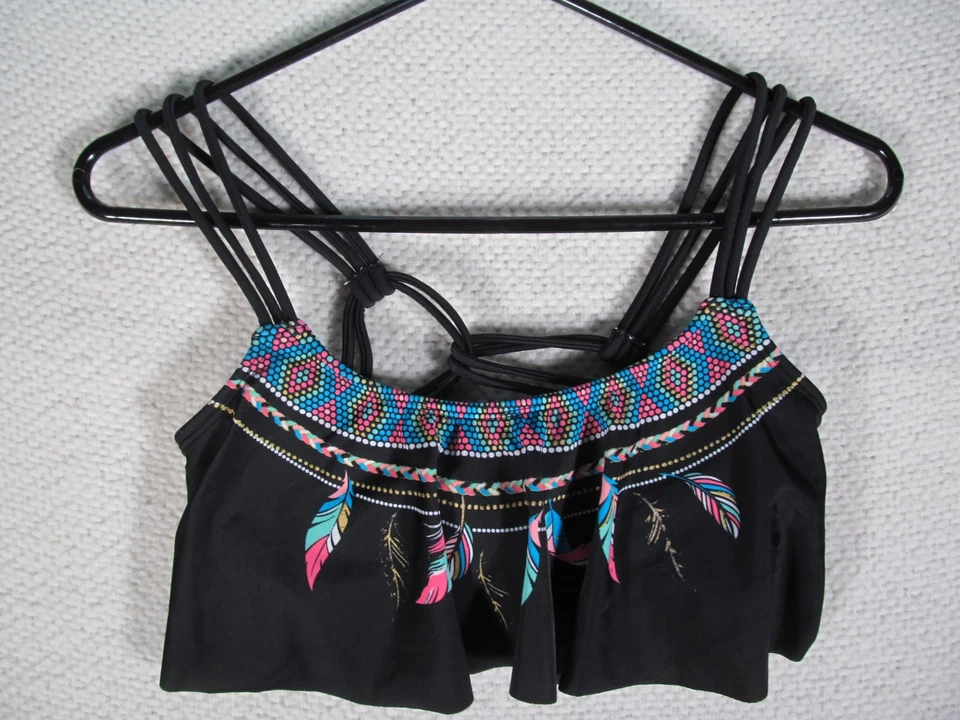 Top de natación Op Ocean Pacific Tankini para mujer junior pequeño 3/5 bordado boho Foto 1 de 4