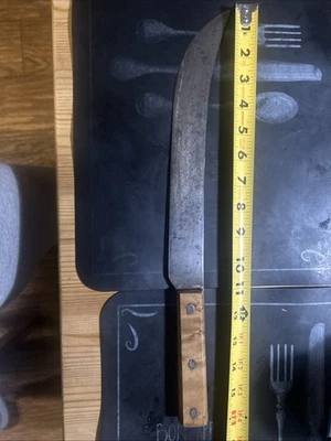 Cuchillo flexible de acero cimitarra de 11 pulgadas sin marca mango de madera afilado Foto 1 de 4