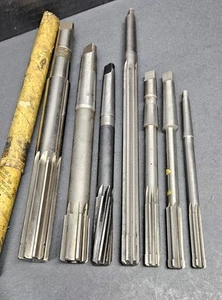7pc Reamer Lot .496" to 1.1094" Morse L&I 1mt 2mt 3mt 5/8" .745" Machinist - Imagen 1 de 4
