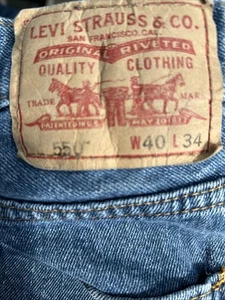 Jeans Levis 550 uomo 40x34 blu relaxed fit dritto lavaggio medio denim pantalone - Foto 1 di 13