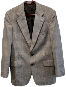 Vintage Blazer kariert 100% reine Schurwolle 2-Knopf Blazer Gr. 42R Arbeit, Getränke - Bild 1 von 10