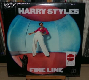 HARRY STYLES FINE LINE CLEAR WITH BLACK & WHITE SPLATTER LP LIGHTS UP ADORE YOU - Picture 1 of 5