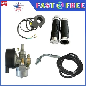 Handlebar Grip Set&Black Carburetor For 49cc 60cc 66cc 80cc Motorized Bicycle - Imagen 1 de 11