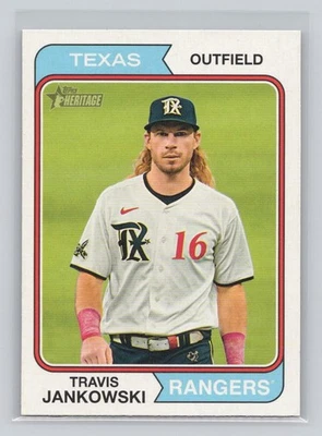 Travis Jankowski 2023 Topps Heritage High Number Baseball #678 Texas Rangers - Image 1 of 2