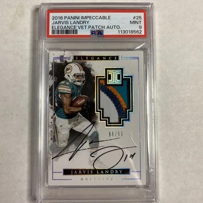 2016 Impeccable Jarvis Landry Patch Auto 88/99 PSA 9 T - Image 1 of 2