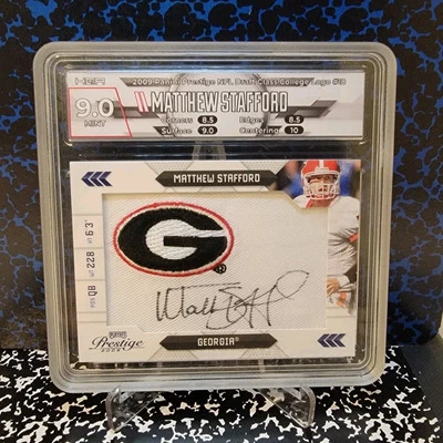 2009 Prestige NFL Draft Class College Logo Matthew Stafford RC Auto #/50 HGA 9  - Image 1 of 2