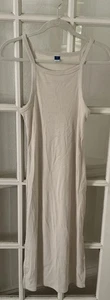 Old Navy Dress Beige Women's Medium Side Slit Knee Length Halter - Picture 1 of 9