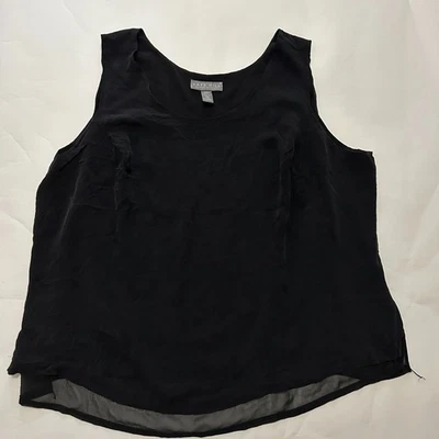 Vintage Kate Hill Loard & Taylor 100% silk Black Lined tank top Womens 3X fairy - Image 1 of 4