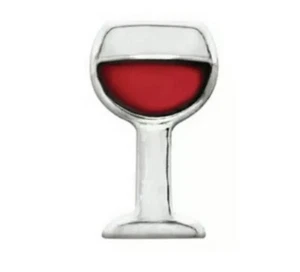 Authentic Origami Owl GLASS OF RED WINE Floating Enamel Charm - Picture 1 of 2