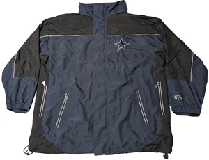 DALLAS COWBOYS NFL Men XL Blue Nylon Full Zip Lined Windbreaker Jacket - Picture 1 of 22