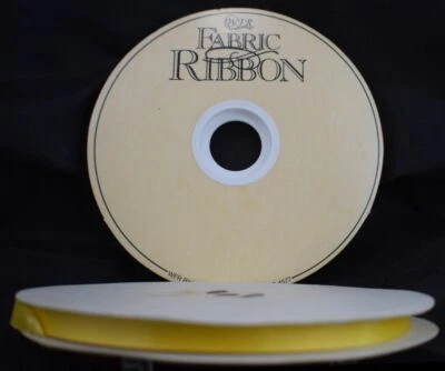 Thrifty Satin Canary Yellow Fabric Ribbon 100 Yard Roll 3/8 Wide Vintage WFR - Image 1 of 4