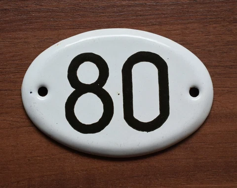 USSR Door sign 80 Enameled metal vintage Apartment Number flat plate room Plaque Cover