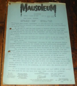 WITCHFYNDE 1985 PRESS PROMO PAPERWORK NWOBHM HEAVY METAL - Picture 1 of 1