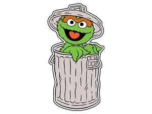 #1155 Oscar The Grouch bote de basura animado dibujos animados calcomanía de vinilo impermeable - Imagen 1 de 1