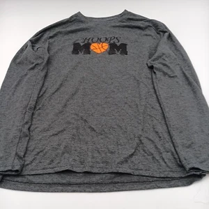 George Top Damen Medium Gray Hoops Mom Graphic Tee Langarm - Bild 1 von 6