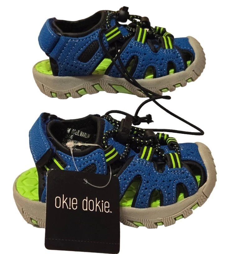 Okie Dokie Toddler Boys Lil Marlin Blue Sandals Shoes (Size: 5 Medium)New in Box - Image 1 of 4