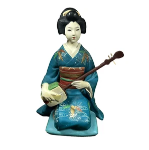Hakata Mimasu Geisha spielt Shamisen Japan Vintage Zustand lesen 8 1/4" groß - Bild 1 von 24