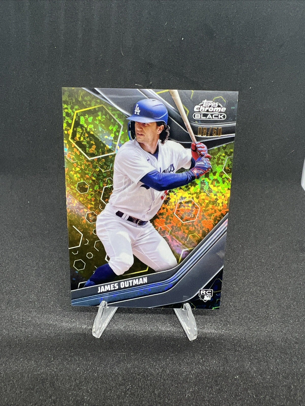 James Outman 2023 Topps Chrome Black Gold Refractor Mini Diamonds /50