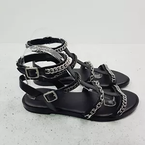 COACH Womens Size US 7.5 Black Leather Haddie Gladiator Sandals Shoes - Picture 1 of 13