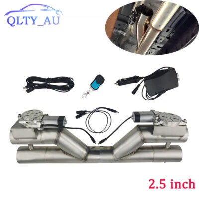 2.5'' Double Electric Exhaust  Y Pipe Dual Control Valve Kit Remote Switch - Image 1 of 4