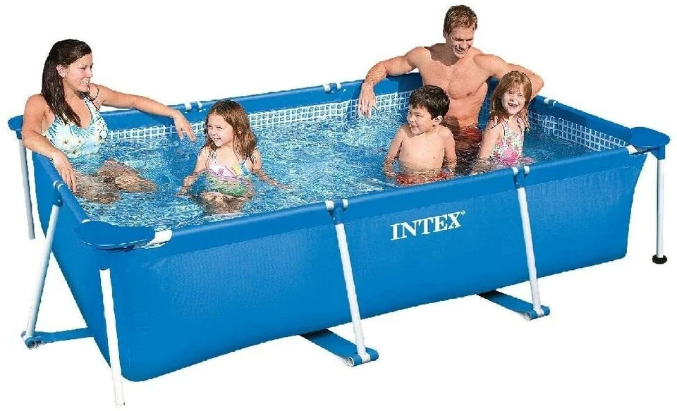 Intex 86" x 23" Rectangular Frame Above Ground Outdoor Swimming Pool NEW - Image 1 of 4