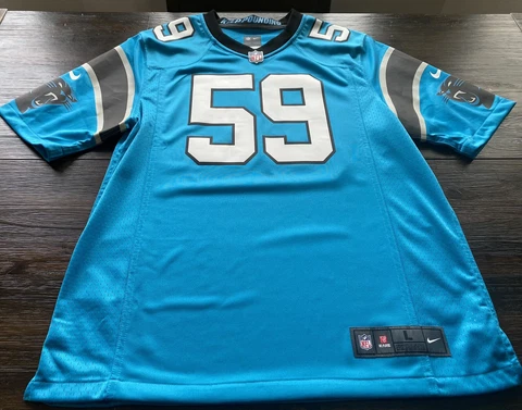 NFL Carolina Panthers Luke Kuechly Mens Teal Nike On Field Jersey- Large Cover