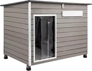 PETSCOSSET Wooden Dog House Puppy Shelter with Raised Feet for Large Dogs - Picture 1 of 8