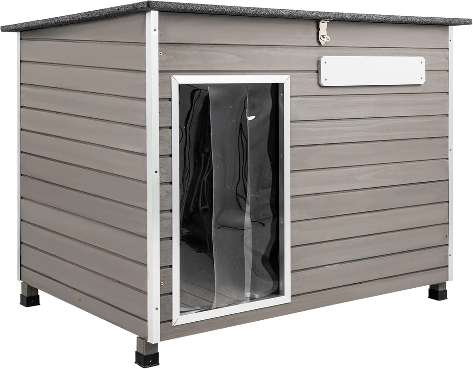 PETSCOSSET Casa de Madera para Perros Cachorros Refugio con Pies Elevados para Perros Grandes Foto 1 de 4