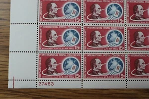US Postage stamps Sheet mint nh og  SC# 66 15 cent International Postal Confer  - Picture 1 of 2
