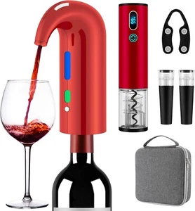 Rechargeable Wine Opener Set with Foil Cutter & Storage Bag - Elegant Accessory - Picture 1 of 9