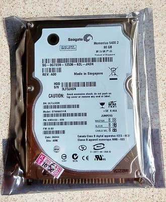 Seagate 80GB 2.5" IDE/ PATA 5400RPM Hard Drive HDD - Image 1 of 2