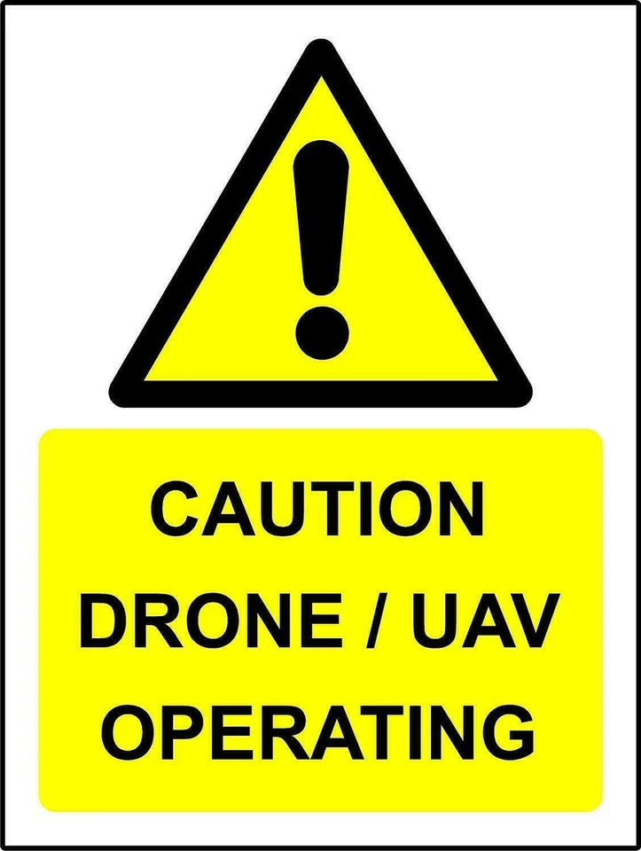 DEVON MADE Warning Caution Drone/UAV operating metal park safety sign