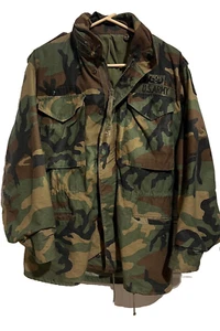 US Army Jacket Mens Small Regular Woodland Camo Cold Weather M65 Field Coat - Picture 1 of 20