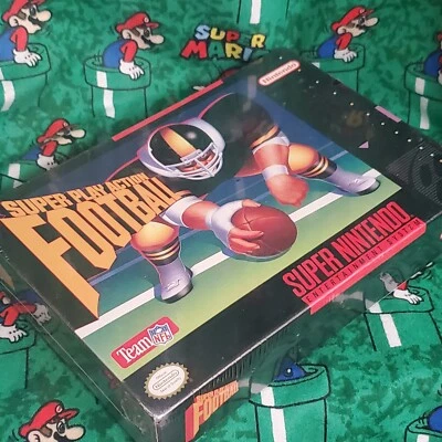 Super Play Action Football Super Nintendo SNES 1992 Factory Sealed Damaged Box - Image 1 of 4