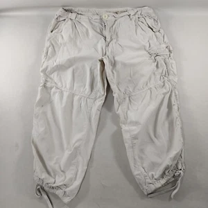 DKNY Relaxed Fit Beige Cargo Capri Khaki Pants Womens Size 12 - Picture 1 of 8