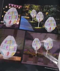 LED Easter EGG Paper Lanterns 6 X 5" Set Of 2 - Picture 1 of 3