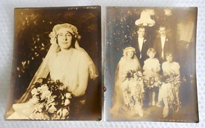 wEDDING BRIDE GROOM PHOTOS ANTIQUE VICTORIAN EDWARDIAN SEPIA UNFRAMED neocurio - Picture 1 of 10