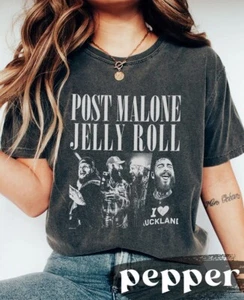 Post Malone Jelly Roll Concert Tour Shirt, Posty Beautifully Broken Rapper Tee - Picture 1 of 8