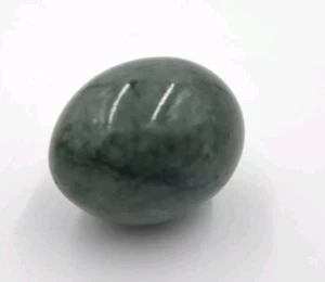 Alabaster Stone Figure Egg Paperweight Marble Green Coloring - Picture 1 of 1