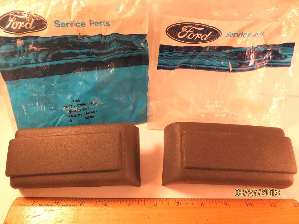 2 PCS, 1 R/H & 1 L/H, FORD 1985/1987 MERCURY LYNX "GUARD ASSY" (REAR BUMPER) NOS - Image 1 of 4