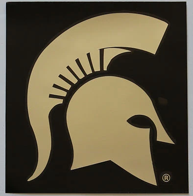 Licensed NCAA Vinyl Window Decal Michigan State University Chrome Spartan - Image 1 of 4