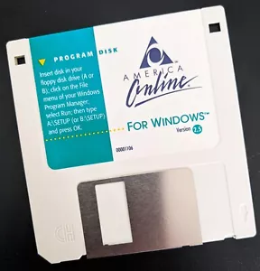 Disco de instalación coleccionable America Online versión 2.5, disquete AOL vintage, 1993 - Imagen 1 de 3