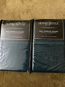 2 New Hotel Style 600 Count Set of 2 King Pillow Cases Green Free Shipping - Picture 1 of 5