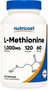 Nutricost L-Methionine (1,000 mg) 120 Capsules - 60 servings - Picture 1 of 6