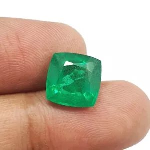 Bellissime gemme sfuse coltivate laboratorio di smeraldo colombiano 10,01 carati taglio cuscino qualità AAA - Foto 1 di 7