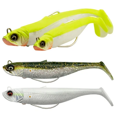 Savage Gear Savage Minnow 10cm/16g 12,5cm/28g 2+1 Shad Gummifisch Wolfsbarsch - Bild 1 von 4